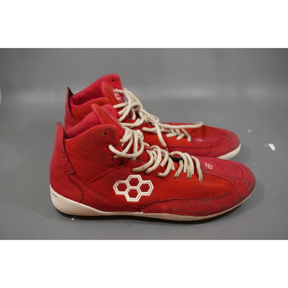 Rudis Courage Crimson Red White Wrestling Shoes RUDNC1007-CRS Men's Size 8